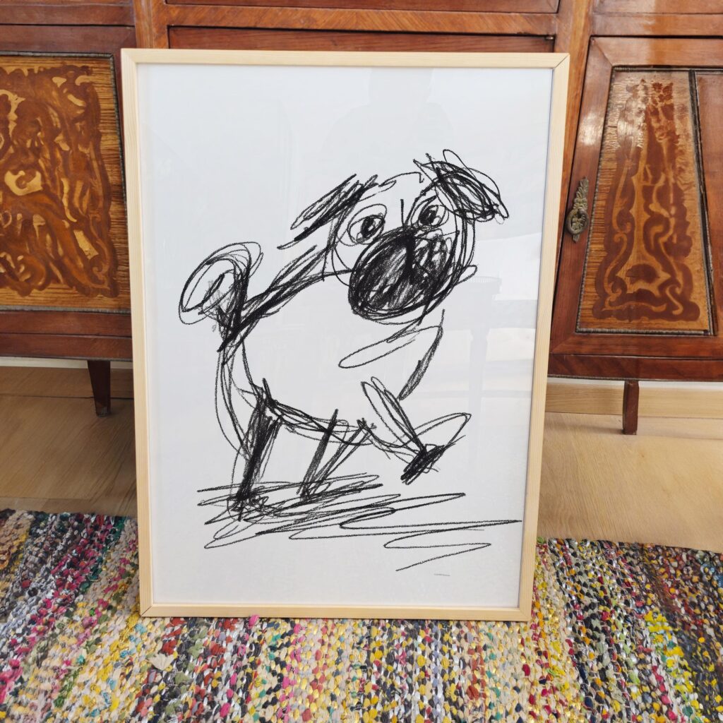 Pug Sketch Art Print