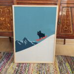 Pug Snowboard Mountain Print