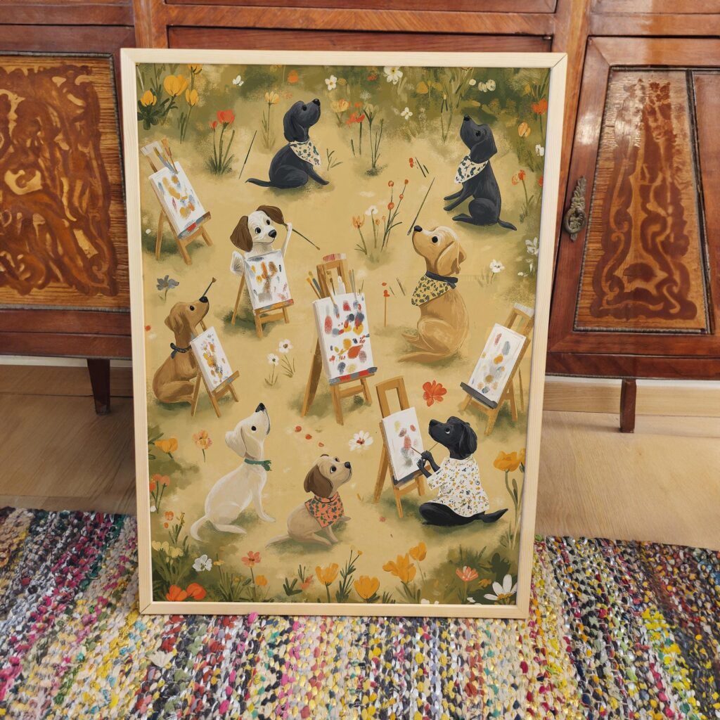 Puppies Painting Art Print