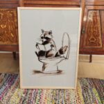 Raccoon Bathroom Art Print