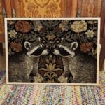 Raccoon Morris Botanical Wall Art Print