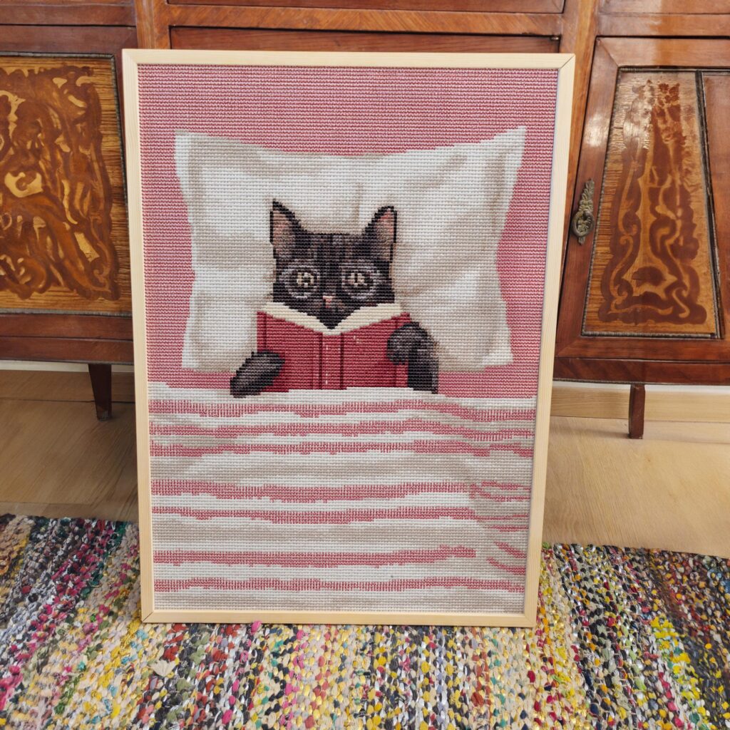 Reading Black Cat Print