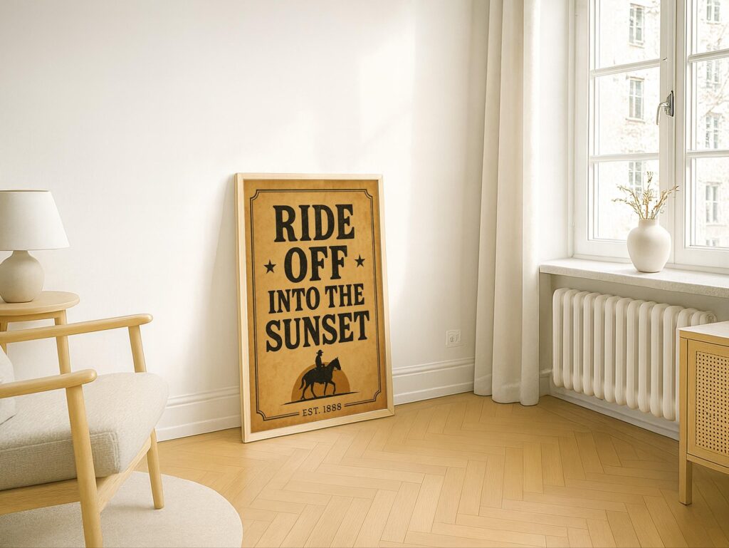 Ride Off Into The Sunset Sign Print