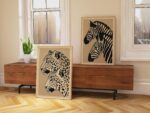 Safari Animal Sepia Art Prints Set of 2