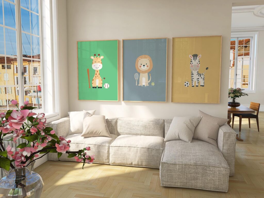 Safari Animals Sports Nursery Art Prints