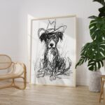 Scribble Cowboy Dog Print
