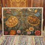 Sea Turtle Botanical Wall Art