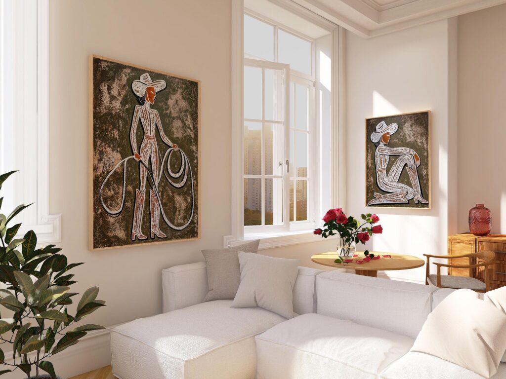 Set Of 2 Cowgirl Art Prints