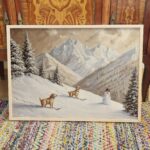 Skiing Dogs Winter Art Print
