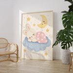 Sleeping Bunny Moon Cloud Print