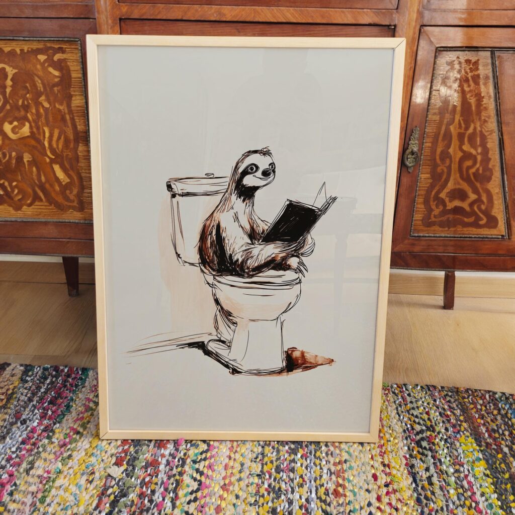 Sloth Bathroom Art Print