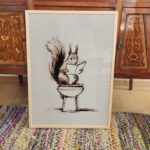Squirrel Bathroom Art Print