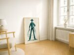 Teal Cowboy Western Print