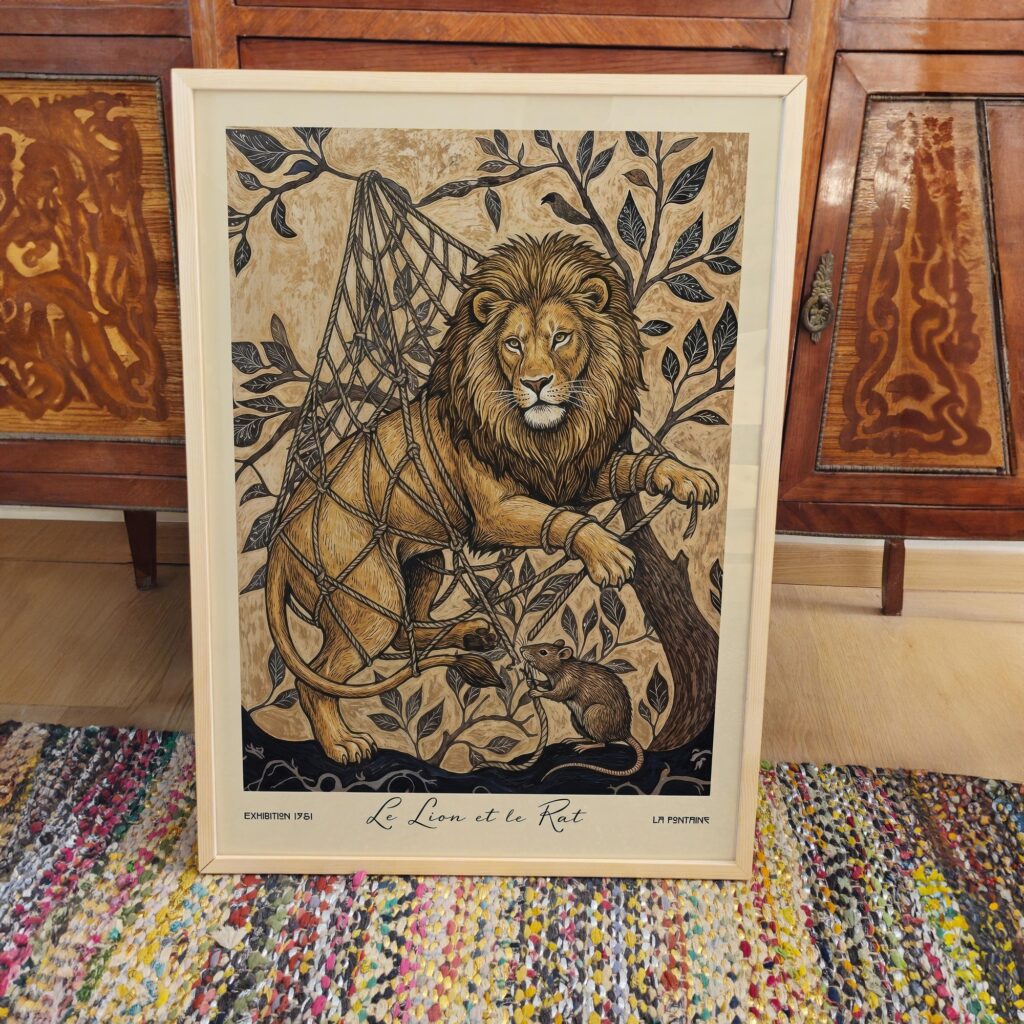 The Lion and The Rat Art Print