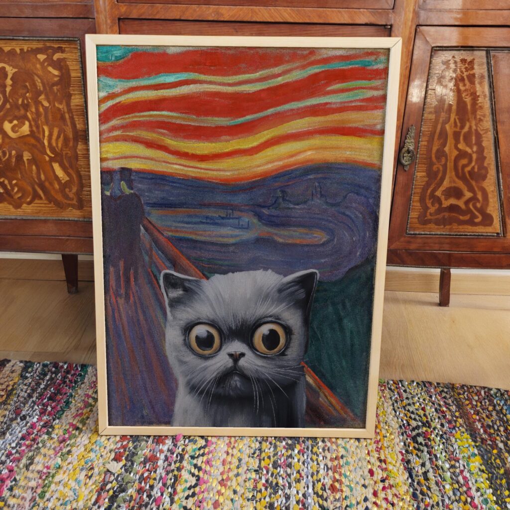 The Scream Cat Munch Art Print