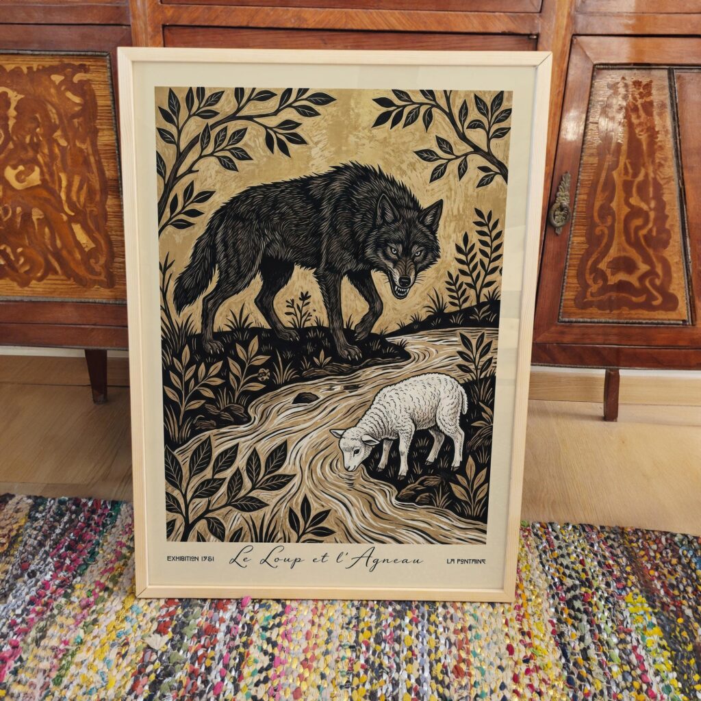 The Wolf And the Lamb La Fontaine Fable Art