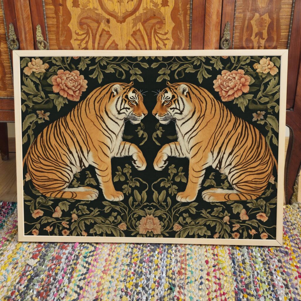 Tiger Floral Art Print