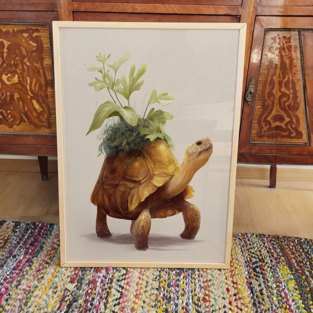 Tortoise Turtle Botanical Print