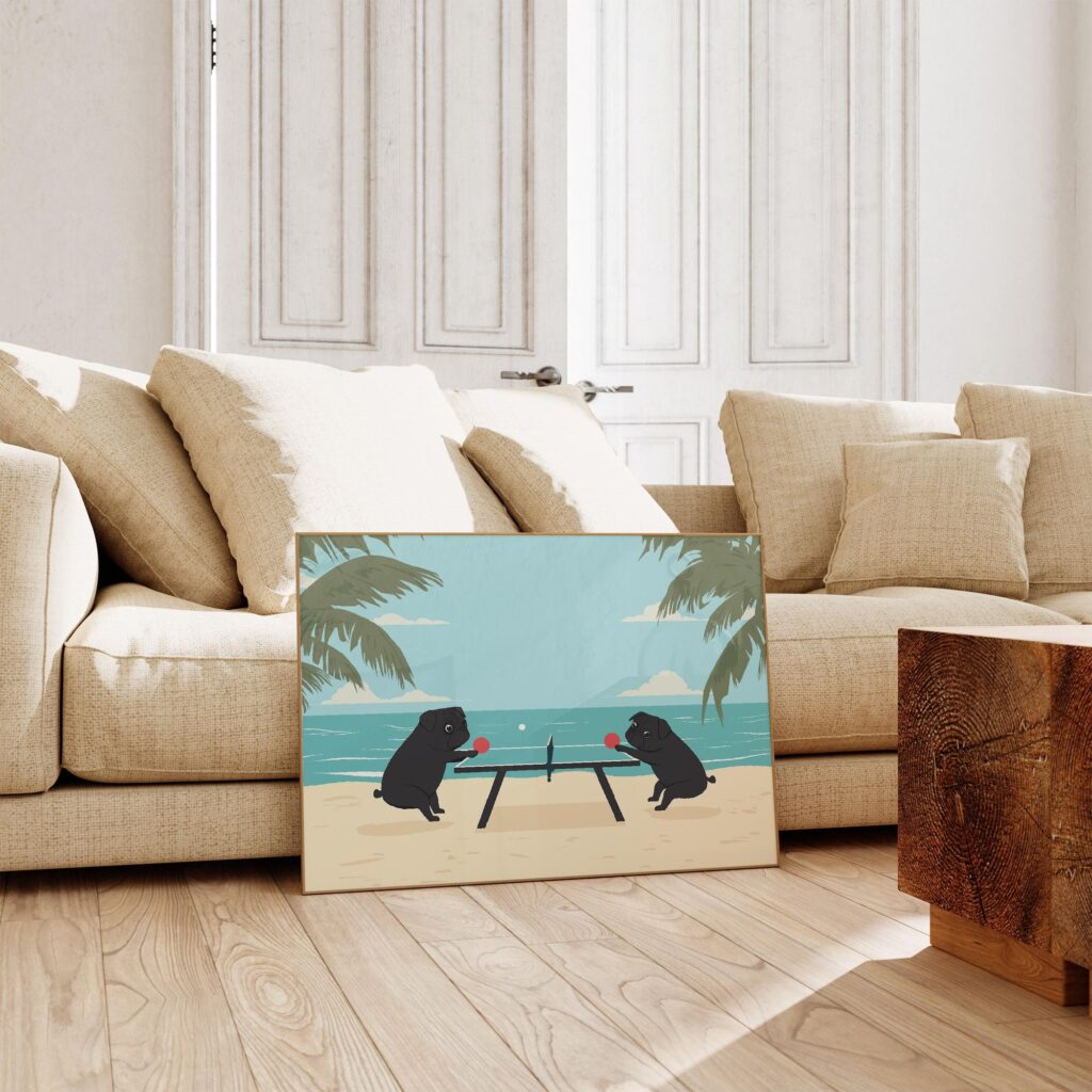 Tropical Pug Print