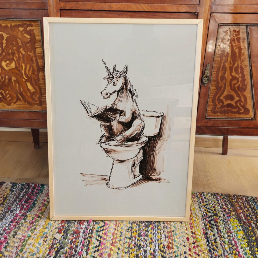 Unicorn Bathroom Art Print
