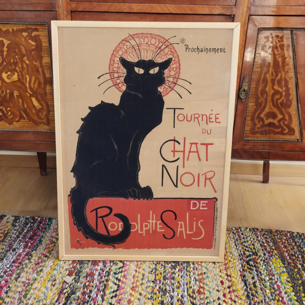 Vintage Art Deco Black Cat Poster