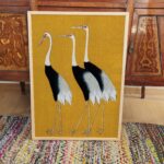 Vintage Crane Birds Wall Art