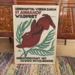 Vintage Swiss Rabbit Art Nouveau Poster