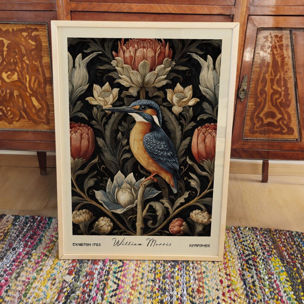 Vintage William Morris Kingfisher Print