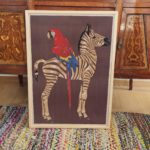 Vintage Zebra and Parrot Poster