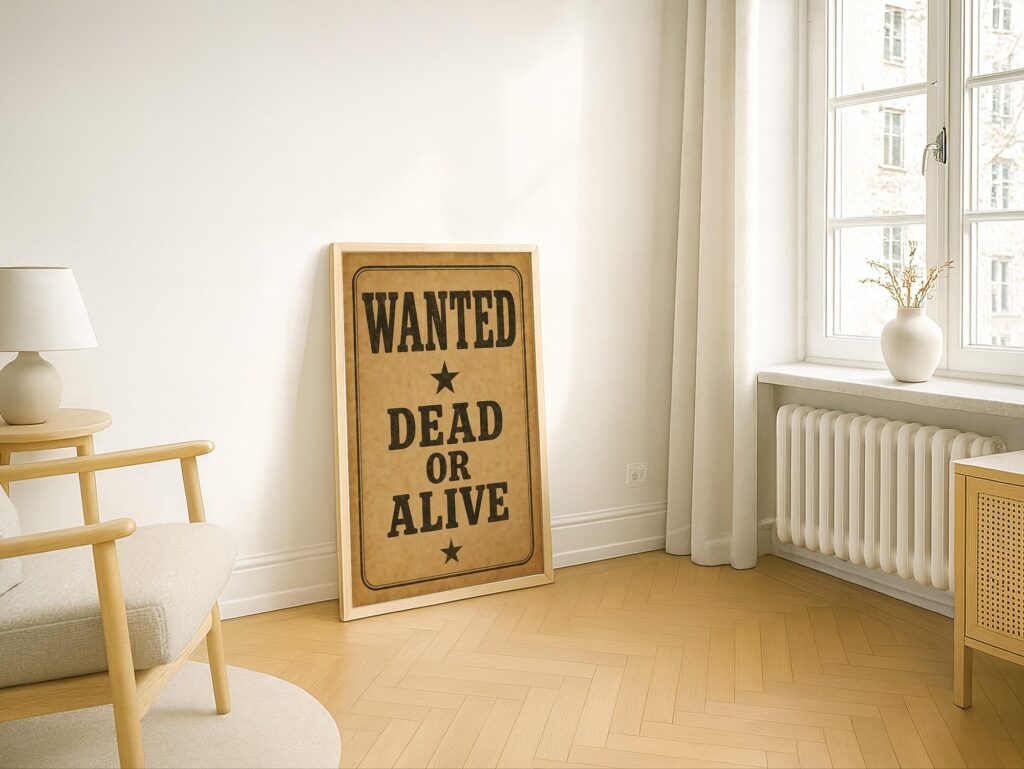 Wanted Dead Or Alive Sign Print
