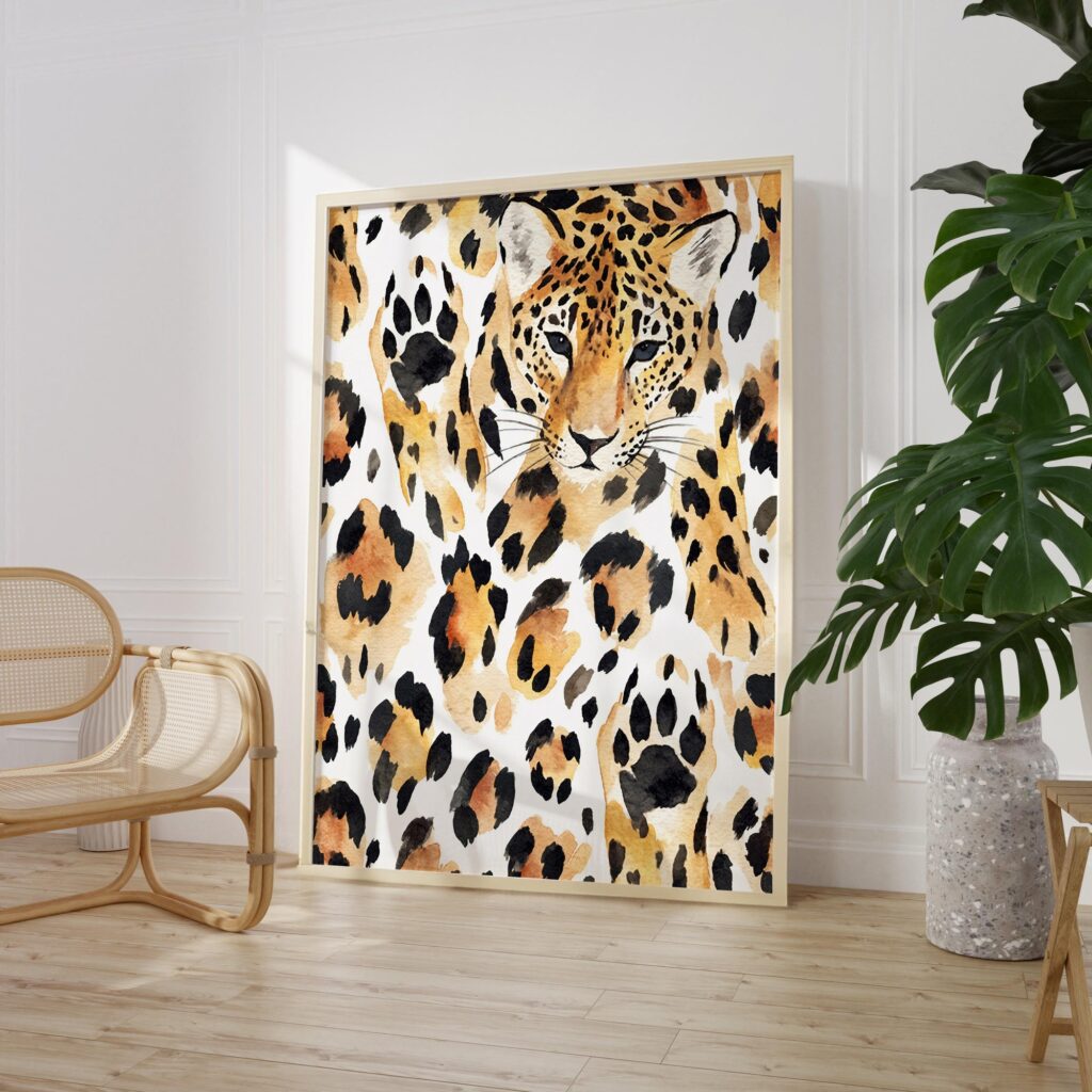 Watercolor Leopard Print Wall Art