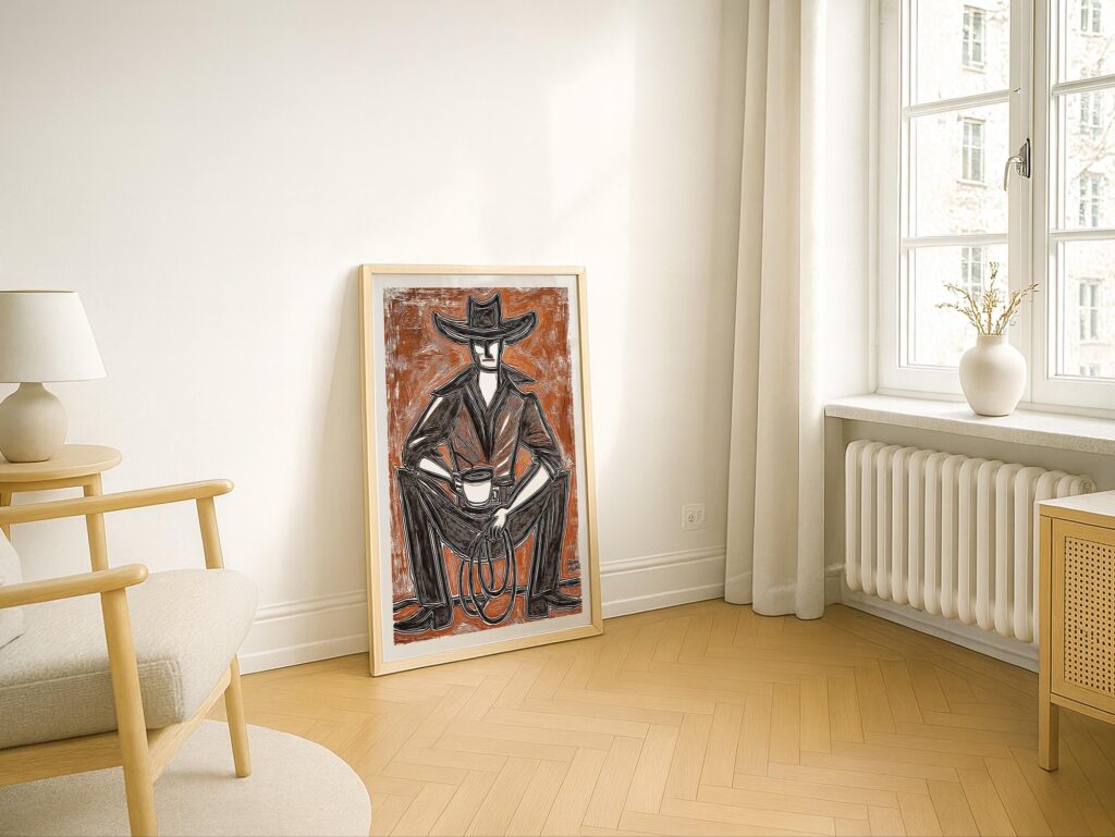 Western Cowboy Coffee Print