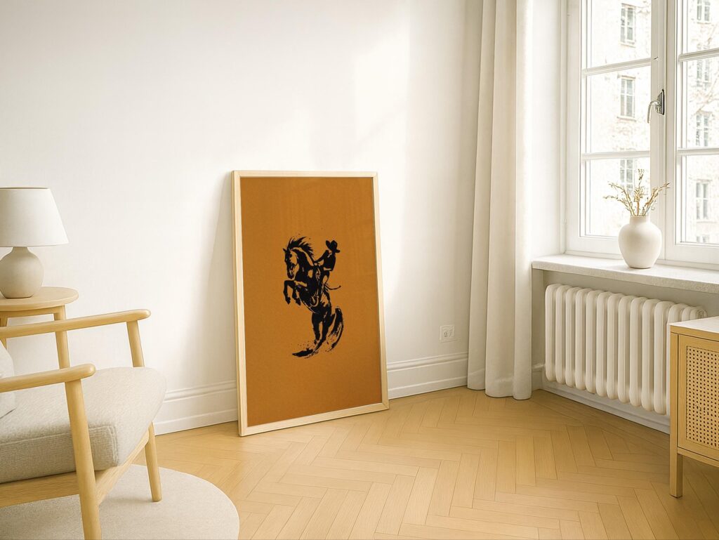 Western Cowgirl Bronco Wall Art