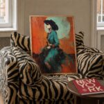 Western Cowgirl in Teal and Orange Print