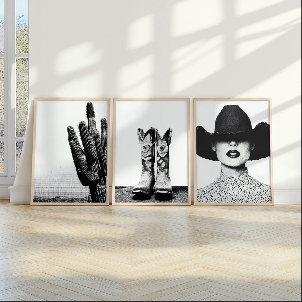 Western Fashion Wall Art Set of 3
