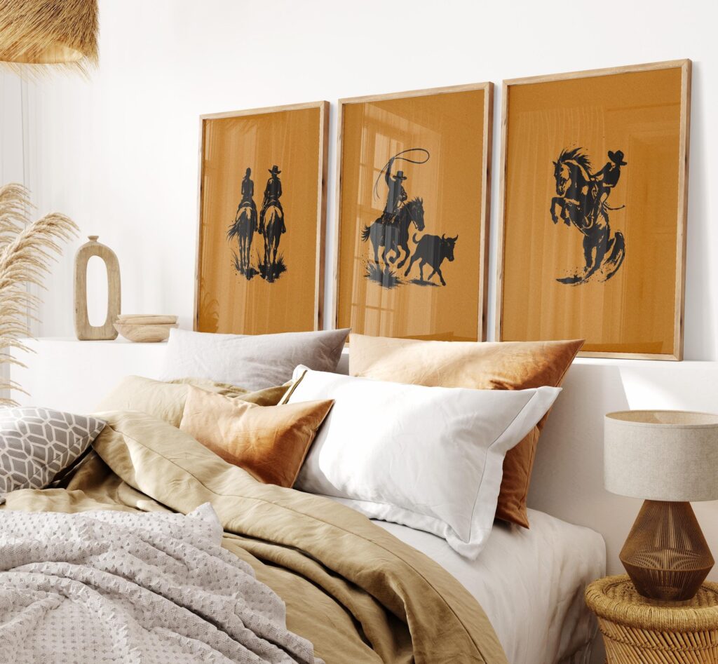 Western Rodeo Art Print Set
