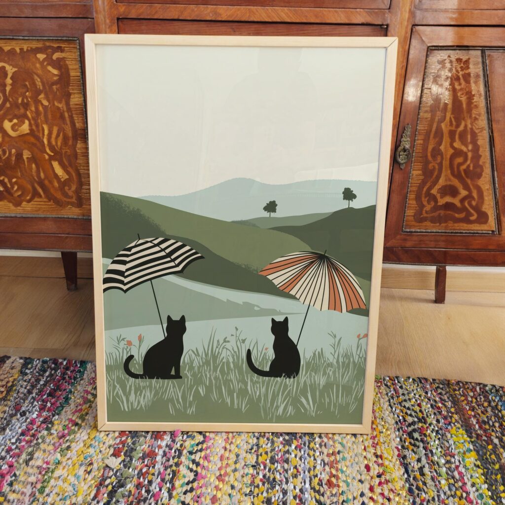 Whimsical Cat Art Print