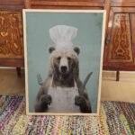 Whimsical Chef Bear Illustration Kitchen Wall Art