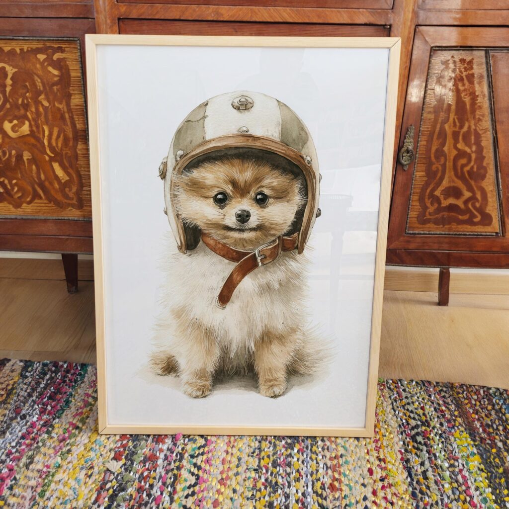 Whimsical Pomeranian Puppy Art Print