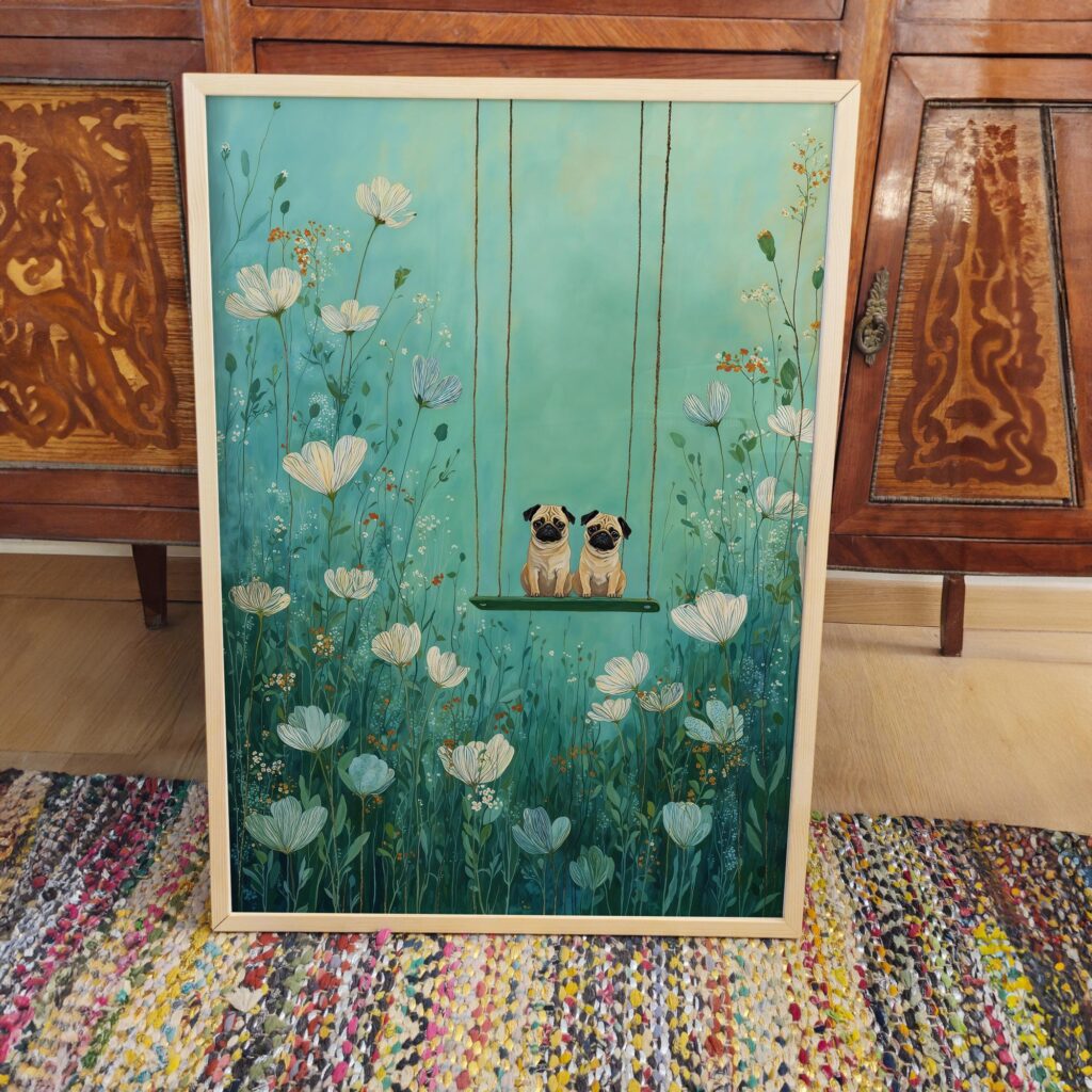 Whimsical Pug Print