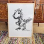 Whimsical Scribble Dinosaur Sketch Art Print