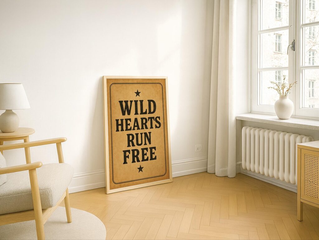 Wild Hearts Run Free Western Sign Print