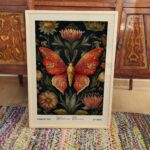 William Morris Butterfly Vintage Botanical Art Print Wall Decor