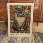 William Morris Grumpy Cat Art Print