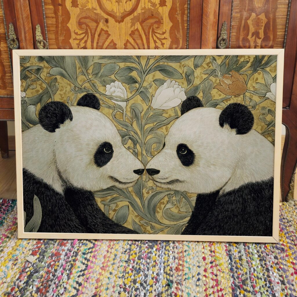 William Morris Panda Botanical Print