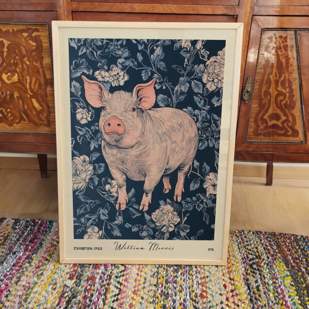 William Morris Pig Art Print