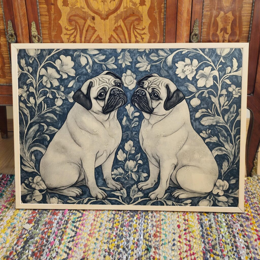 William Morris Pug Wall Art