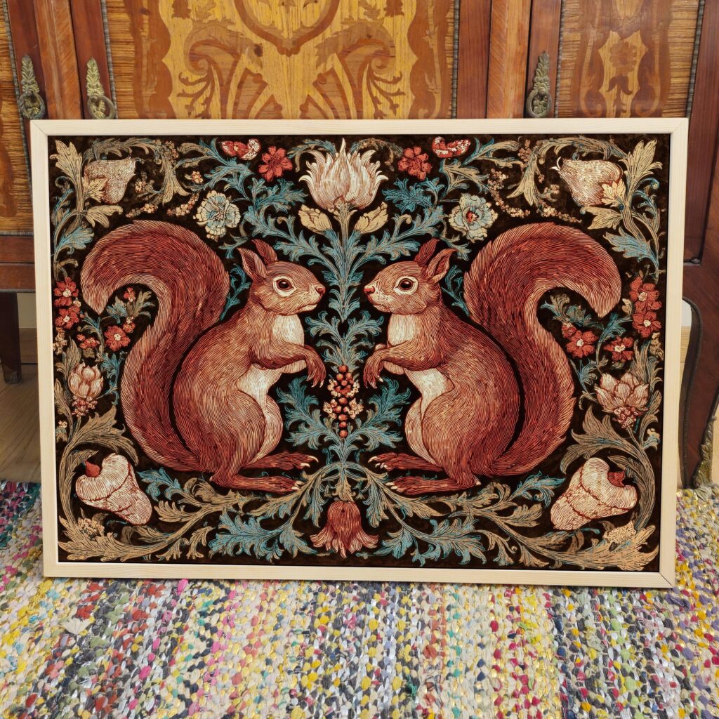 William Morris Squirrel Botanical Wall Art Print