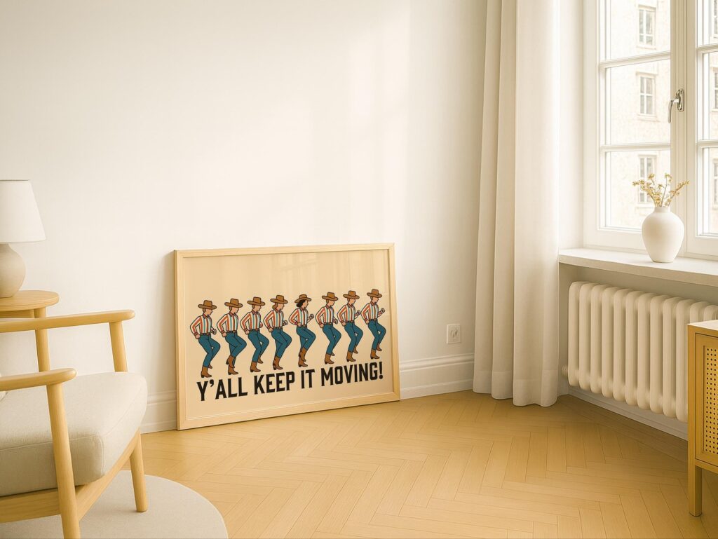 Y'all Line Dancing Wall Art