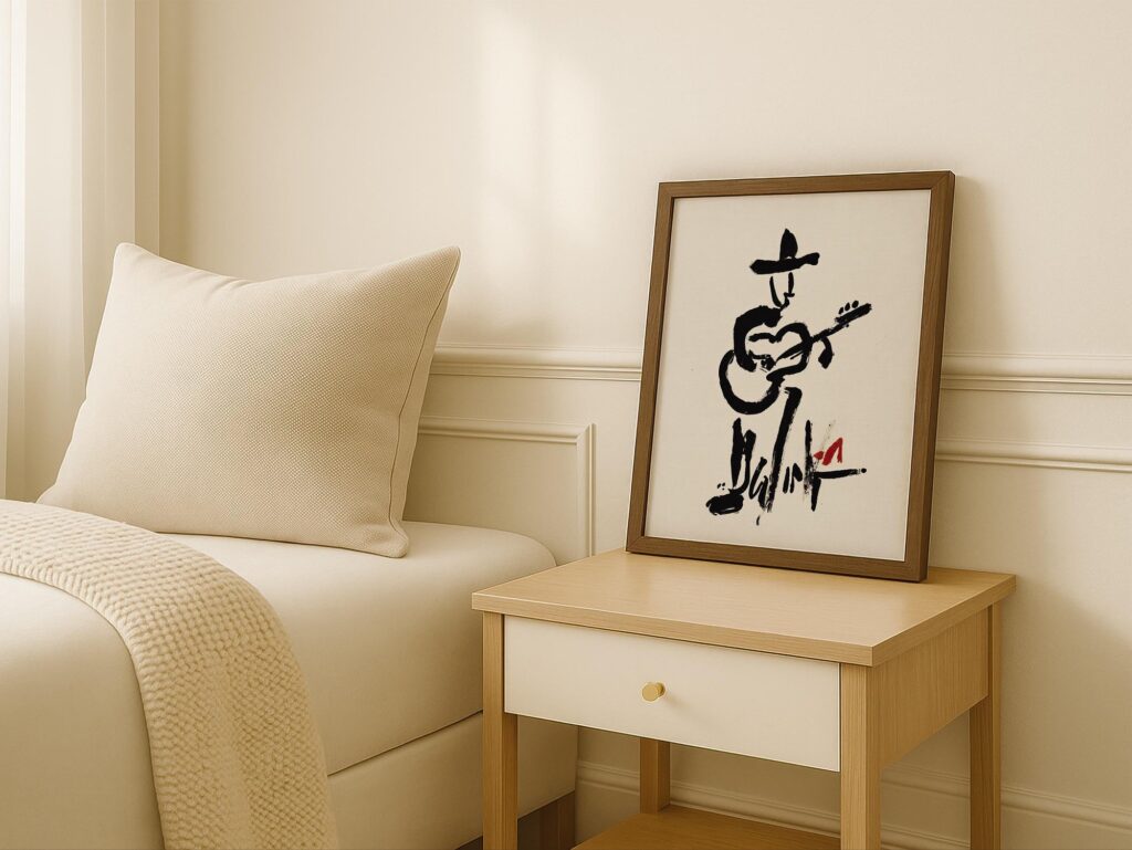 Abstract Cowboy Guitarist Ink Print